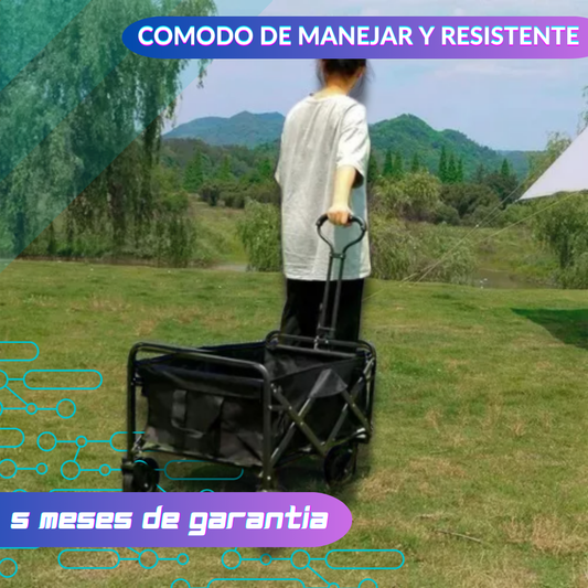 Carro Plegable Con Ruedas : ¡Transporte práctico y resistente! Ideal para llevar hasta 70 kg con facilidad, perfecto para acampar.