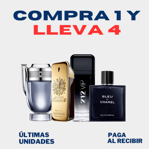 PROMOCIÓN COMPRA 1 Y LLEVA 4 PERFUMES ¡SOLO HOY!