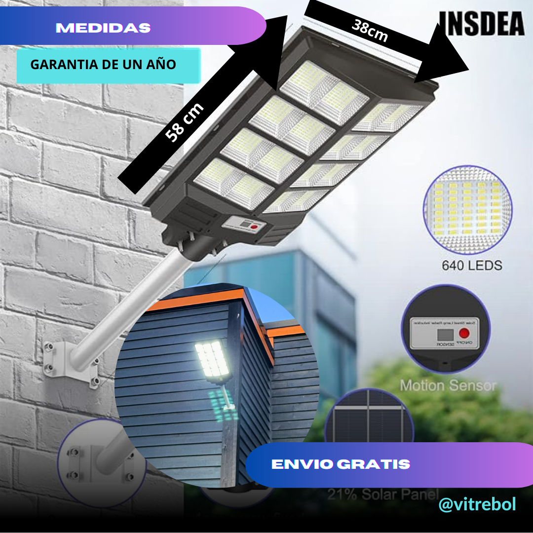 1200 watts LAMPARA LED SOLAR -Imponente y de alta calidad.