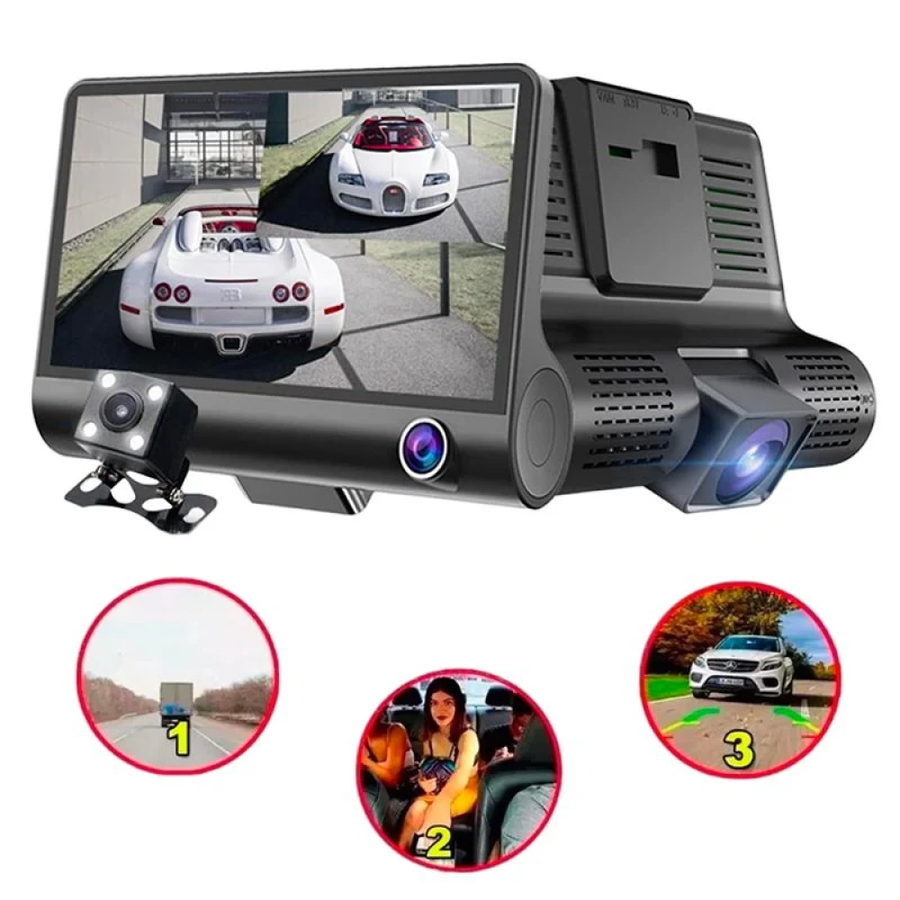 Camara triple para auto: Mejora la seguridad de tu auto