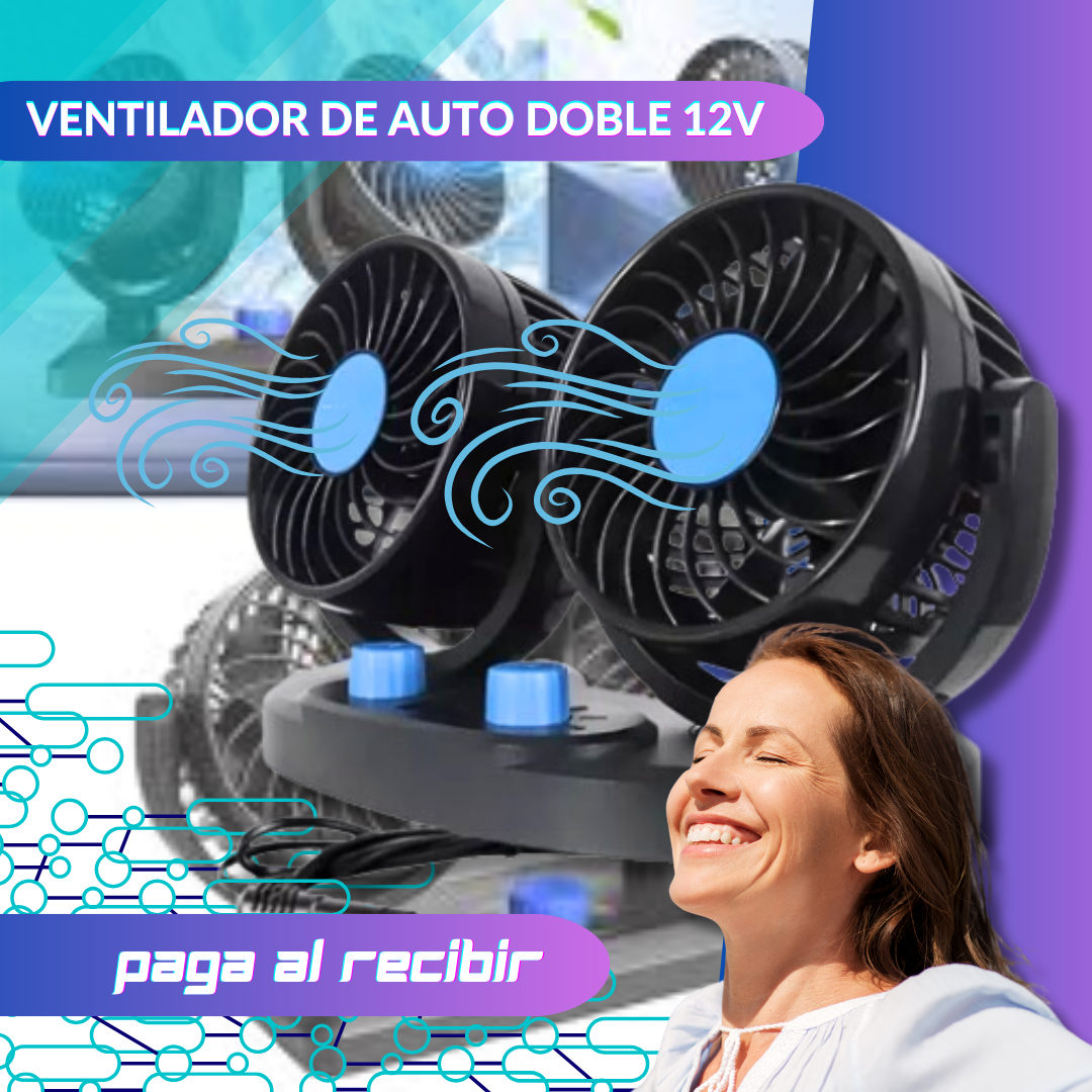 Ventilador Doble para Auto  – Mantén tu auto fresco y refrescante en cada trayecto