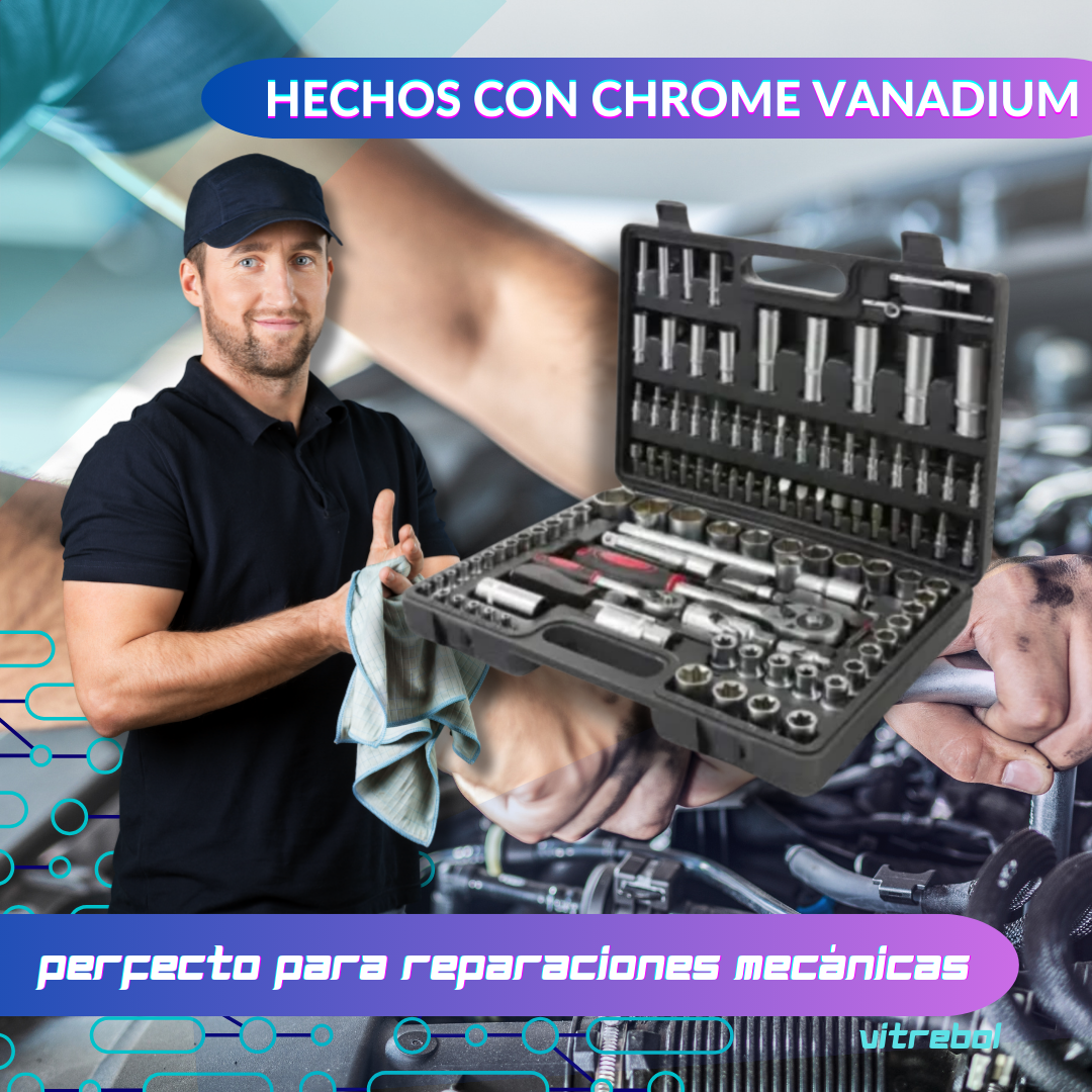 Set de Herramientas de 108 Piezas en cromo Vanadium