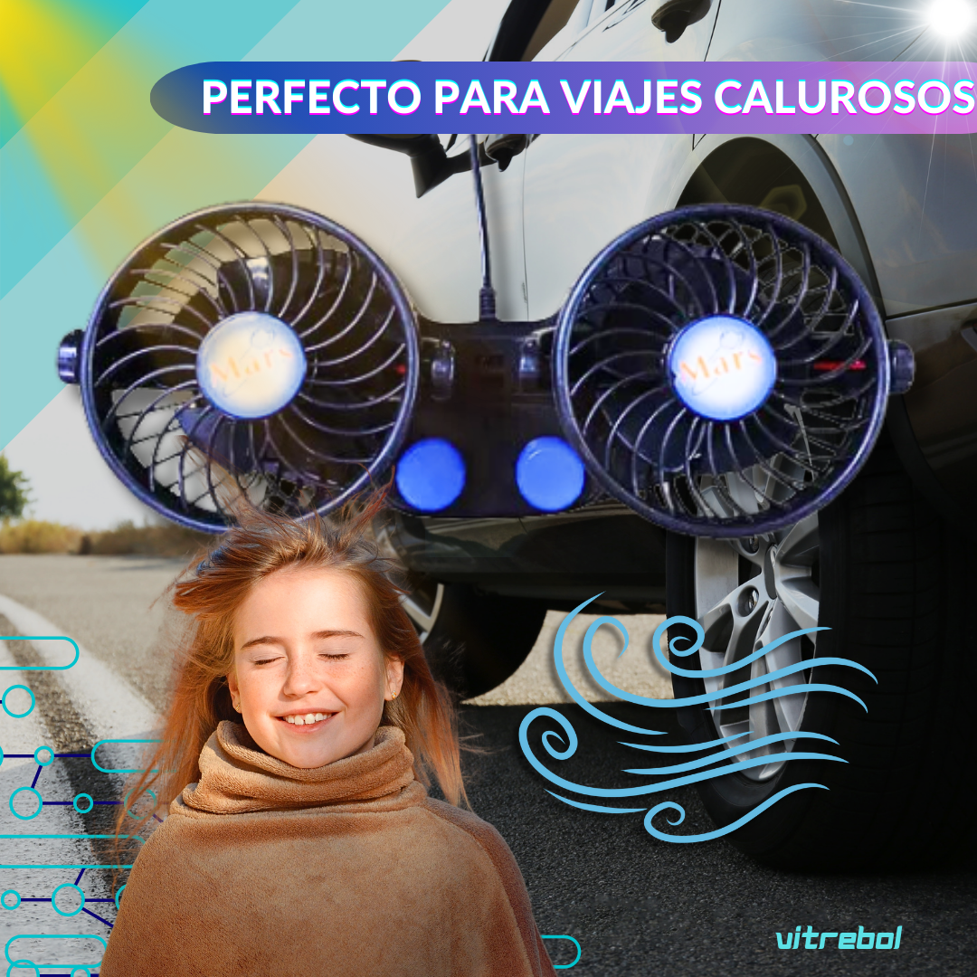 Ventilador Doble para Auto  – Mantén tu auto fresco y refrescante en cada trayecto