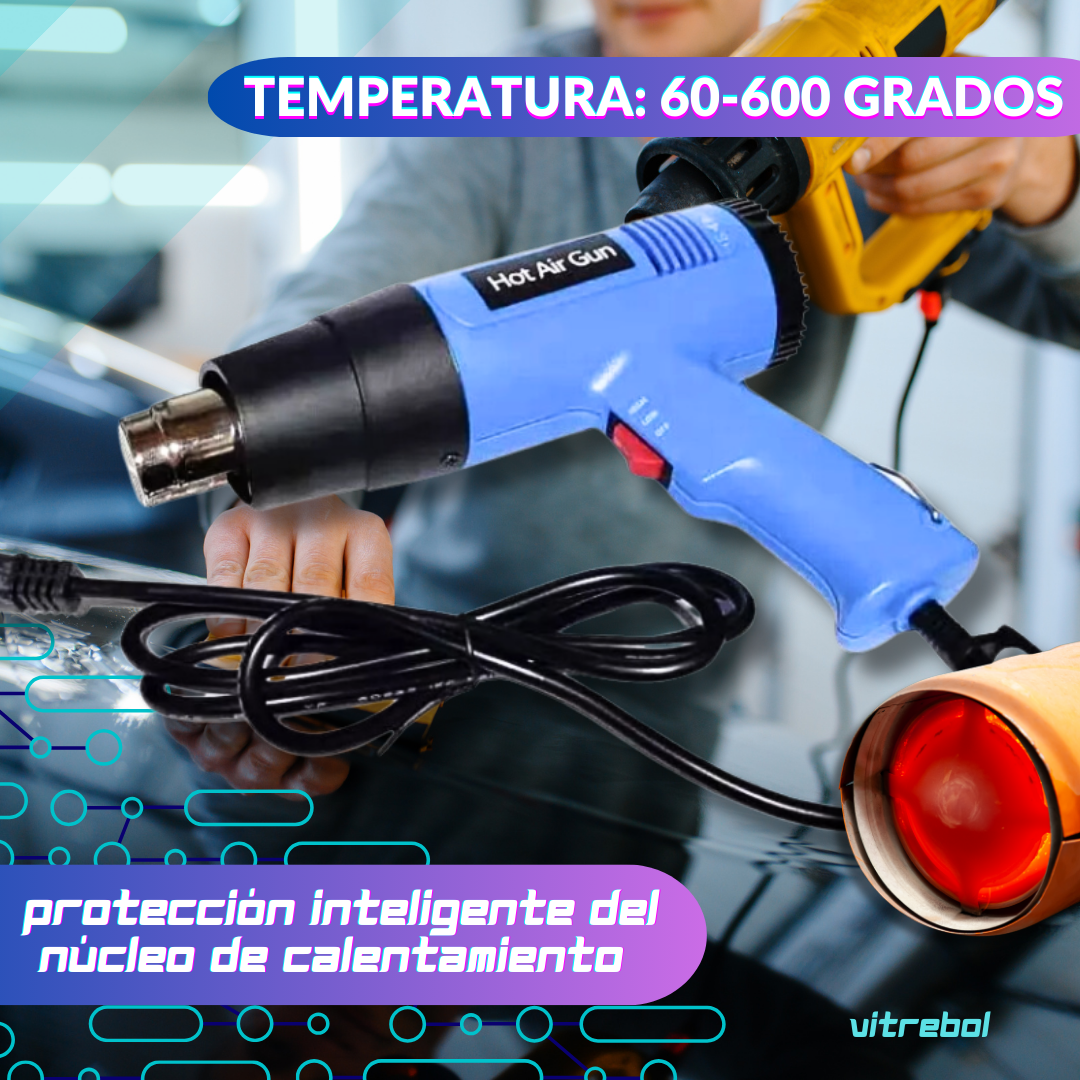 Pistola de Calor - 2000w de potencia entre 60°C y 600°C