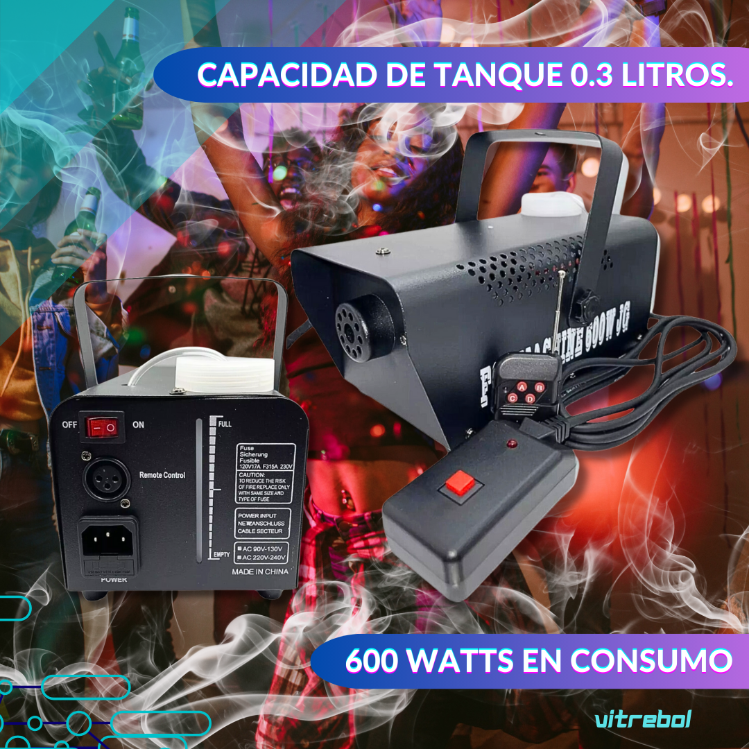 Maquina De Humo de 600w para fiestas y todo tipo de celebraciones.