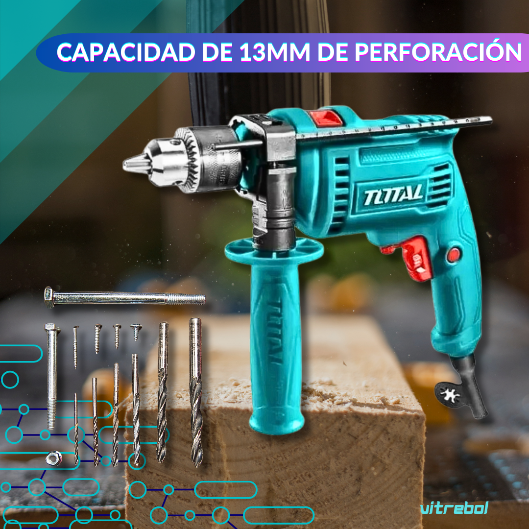 Taladro Percutor 680w - Original de la Marca Total