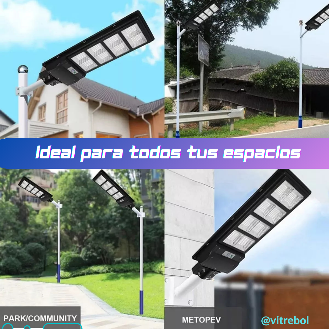 Lámpara con panel solar grande 400 watts - Potente y duradera.