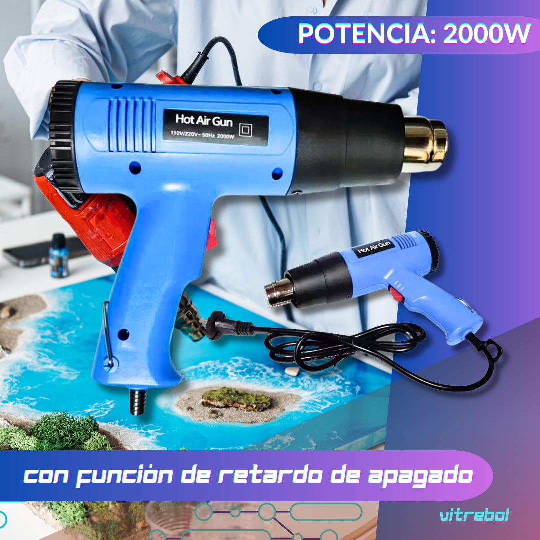 Pistola de Calor - 2000w de potencia entre 60°C y 600°C