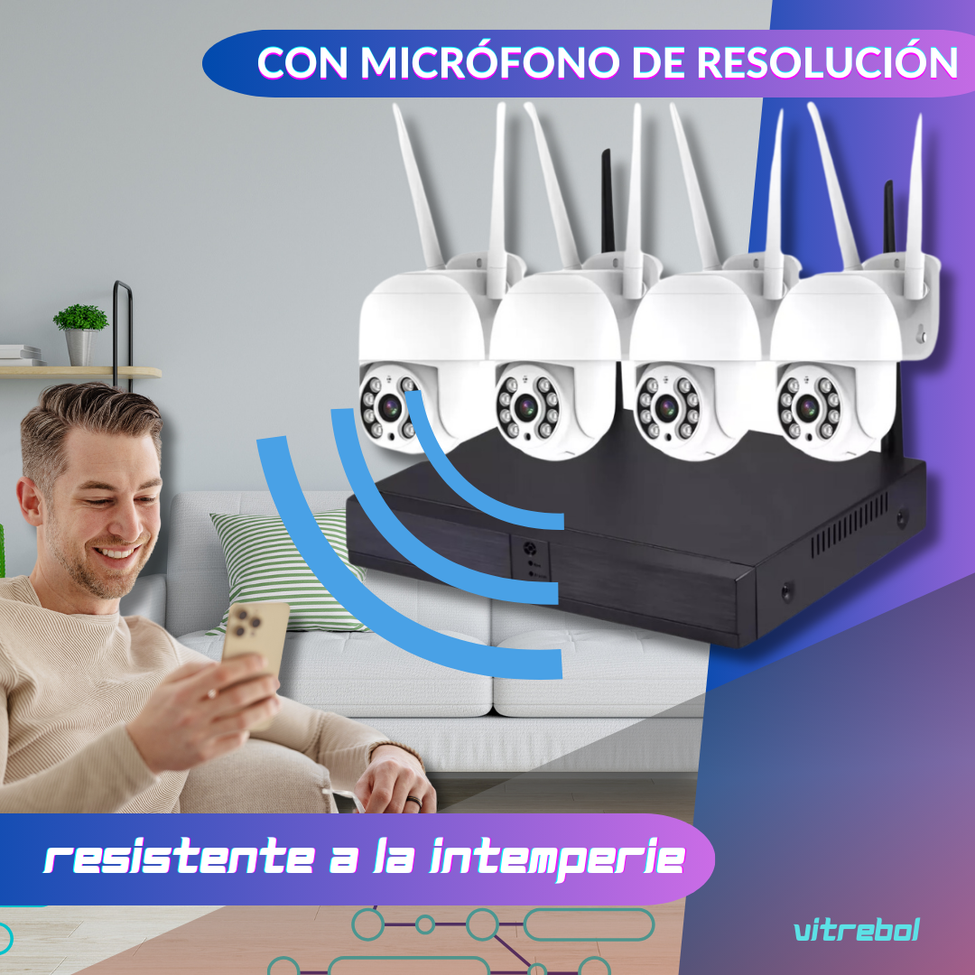 Kit 4 Camaras Wifi - resolución Full hd 1080p a prueba de agua