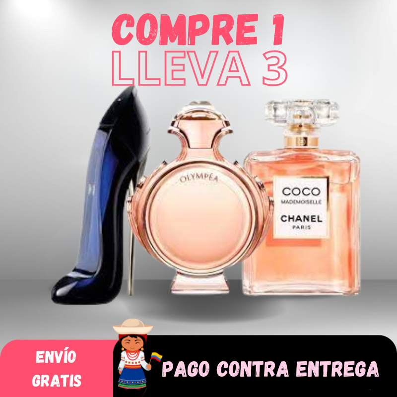 PROMOCIÓN COMPRA 1 Y LLEVA 3 [Coco Mademoiselle + Good Girl + Olympea] (100ml Cada Uno)