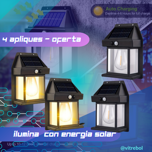 Pack 4 apliques Solares