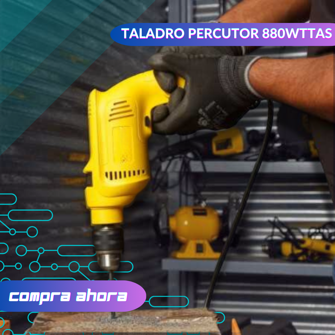 Taladro Percutor de 880W: Alta potencia y Perforaciones precisas