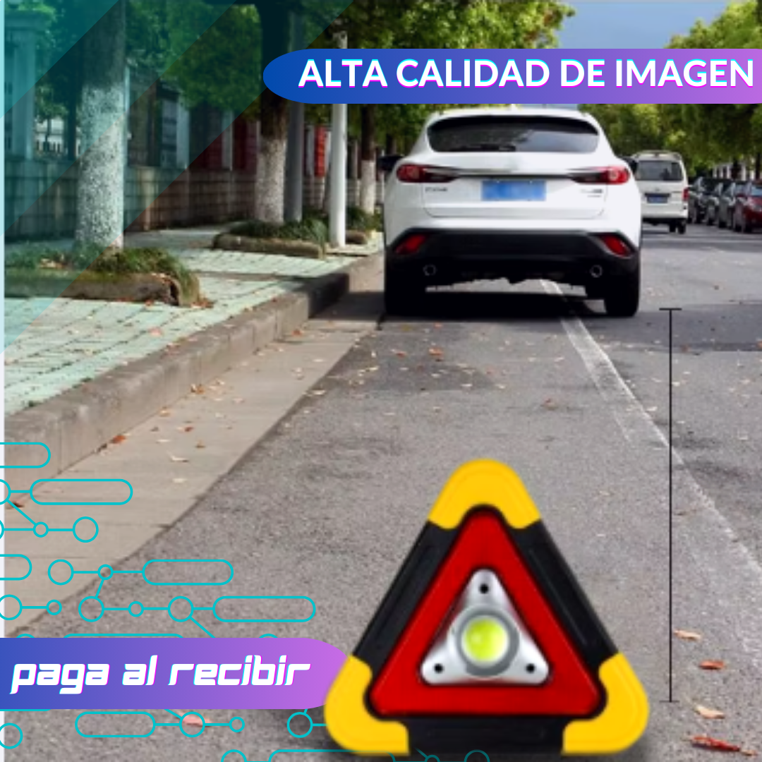 Triángulo de Emergencia Para iluminar En Accidentes En Carretera