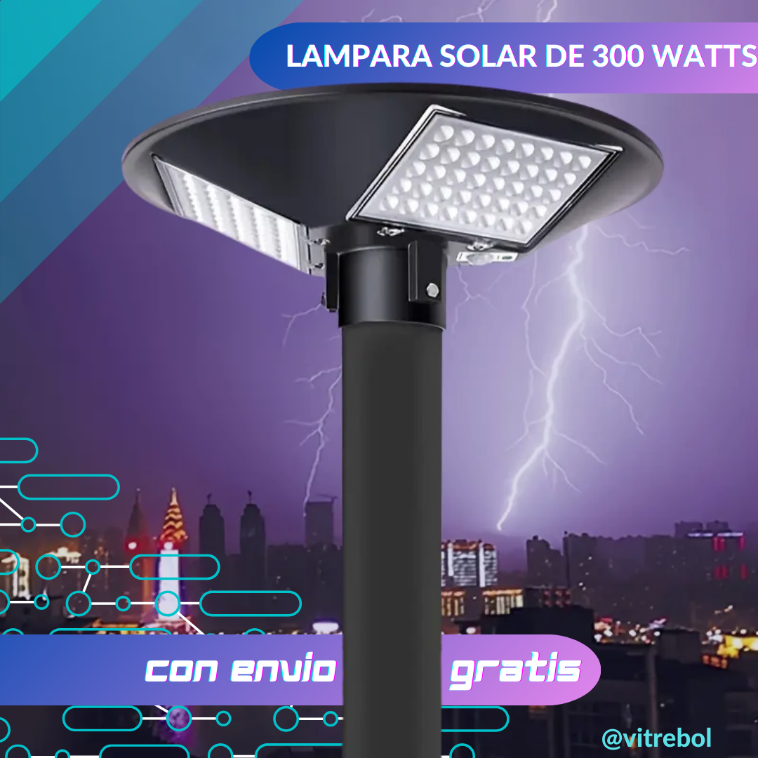 Foco Solar LED 300 watts Iluminación Potente y Eficiente para Exteriores