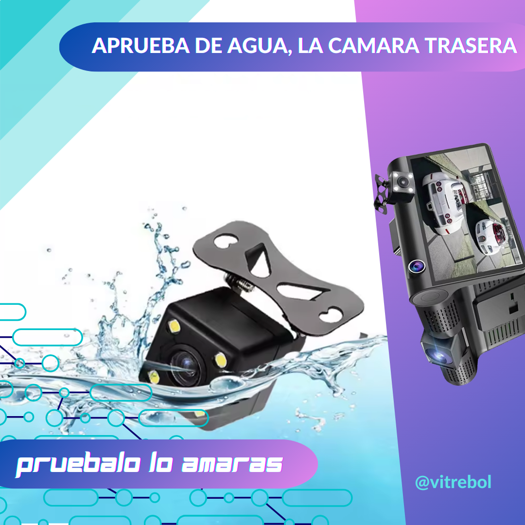 Camara triple para auto: Mejora la seguridad de tu auto