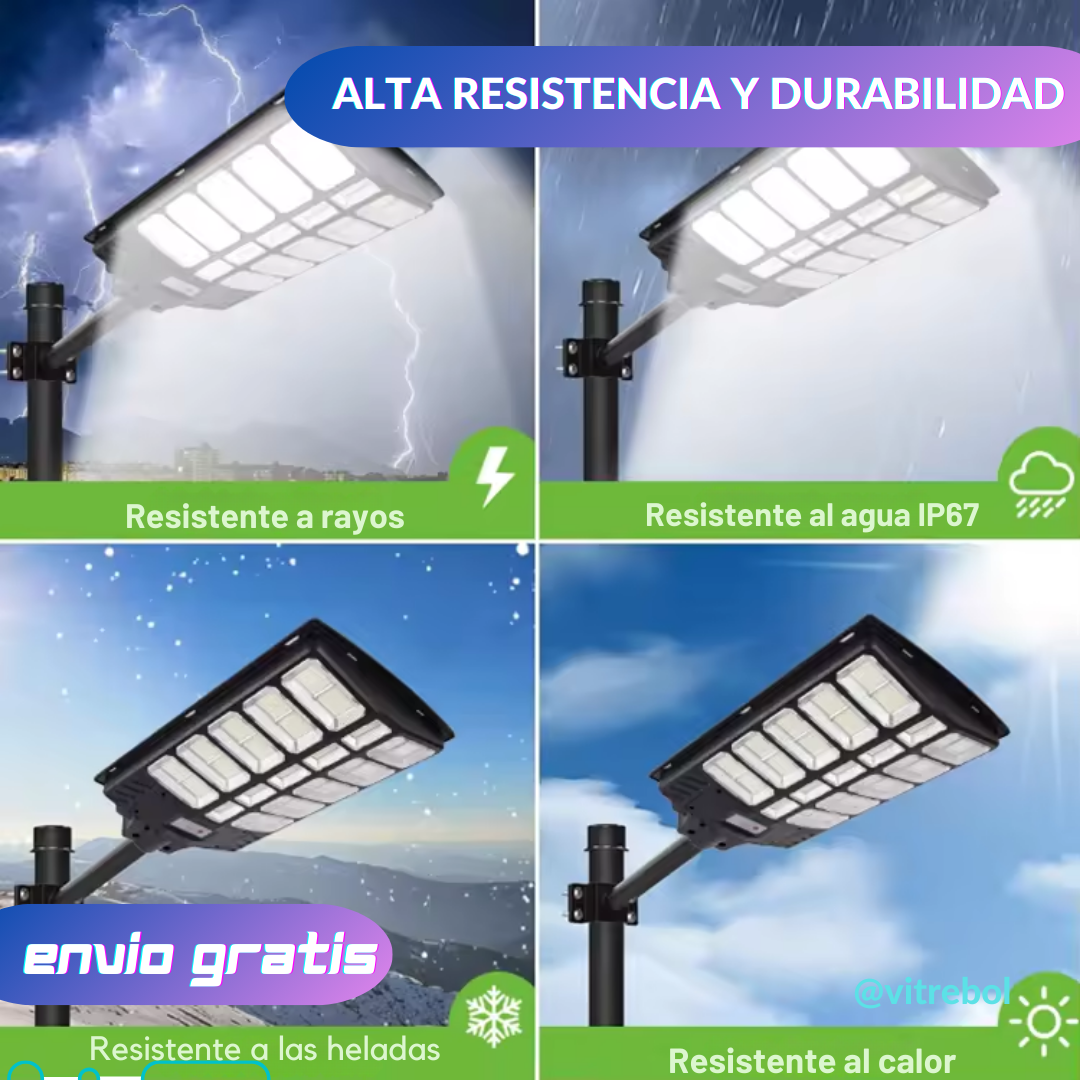 Lampara solar Grande con 1600watts, Iluminación Potente