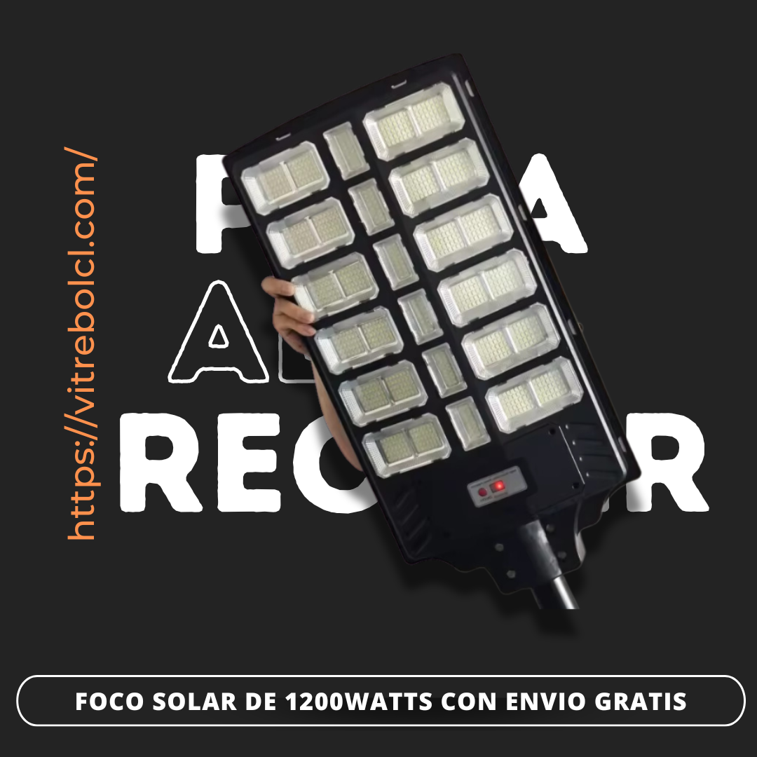 Lampara solar Grande con 1600watts, Iluminación Potente