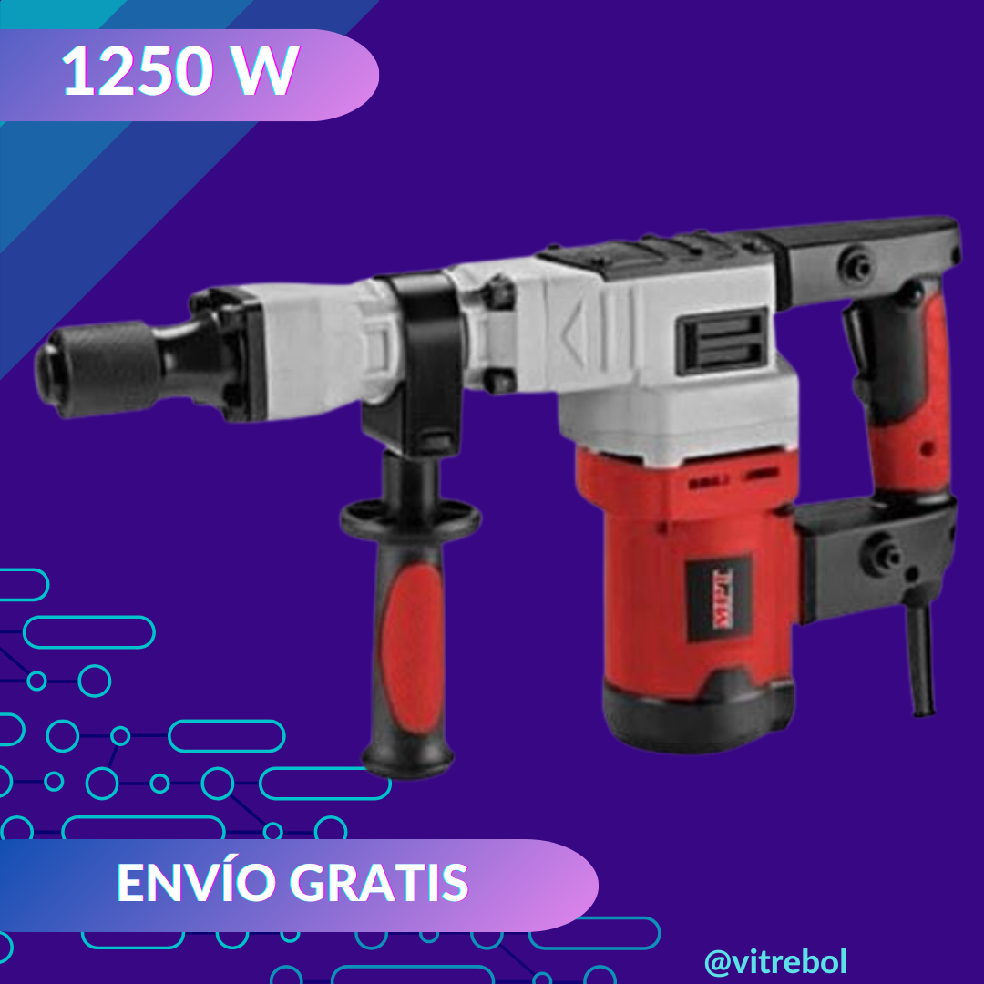 Demoledor Rotomartillo 1250 W alto impacto - incluye CINCELES