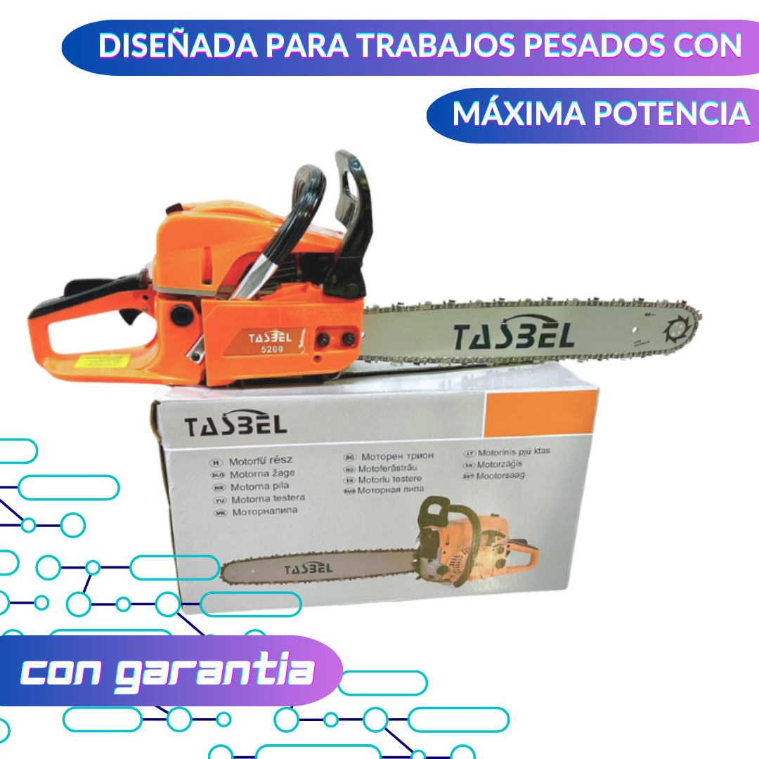 MotoSierra de 20 pulgadas marca Tasbel a mezcla