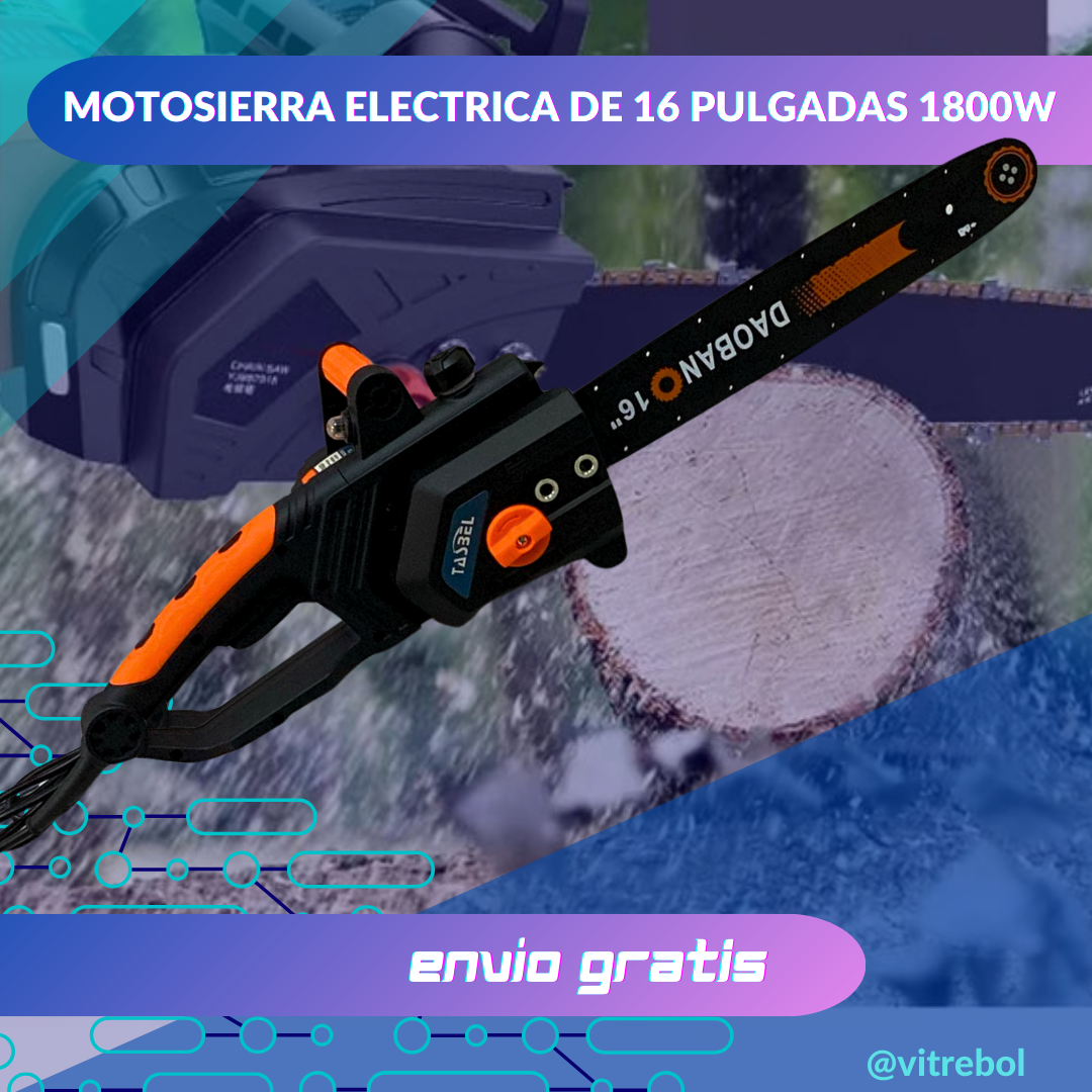 MotoSierra Marca Tasbel 1800w - Eléctrica con cable.