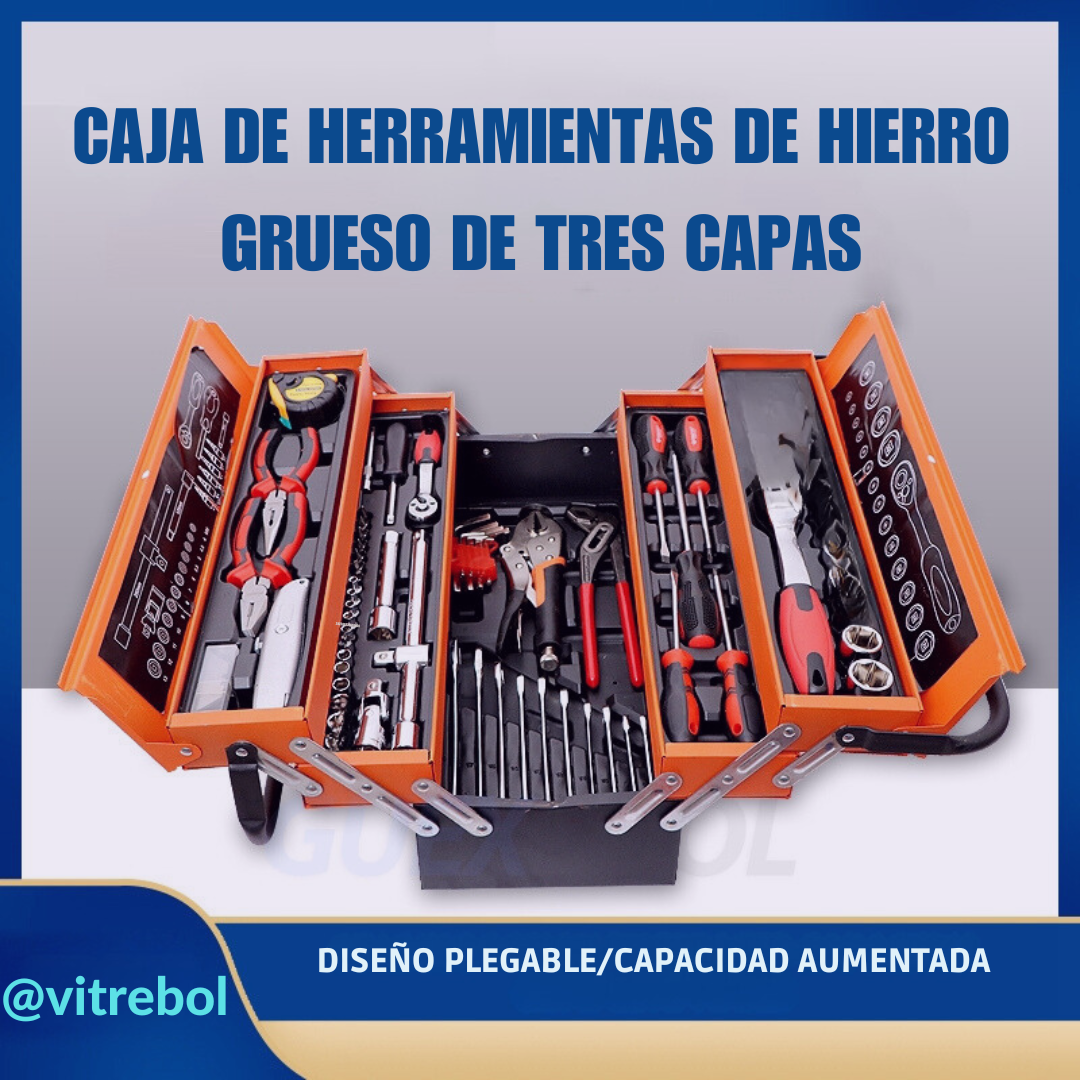 Caja baúl Metálico de herramienta con 85 piezas  - para todos tus trabajos