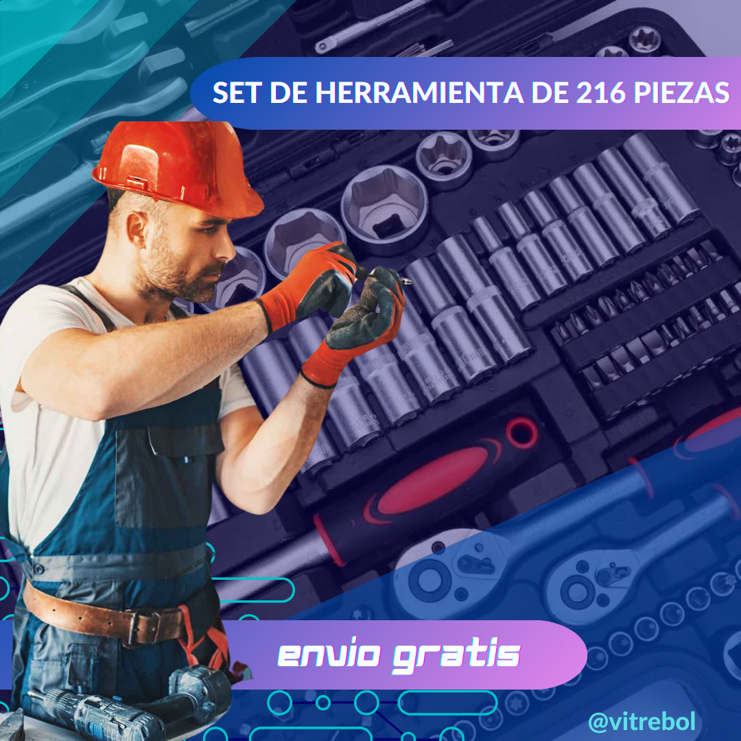 Set de Herramientas de 216 piezas - Para todos tus trabajos