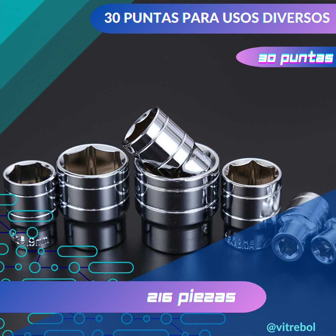 Set de Herramientas de 216 piezas - Para todos tus trabajos