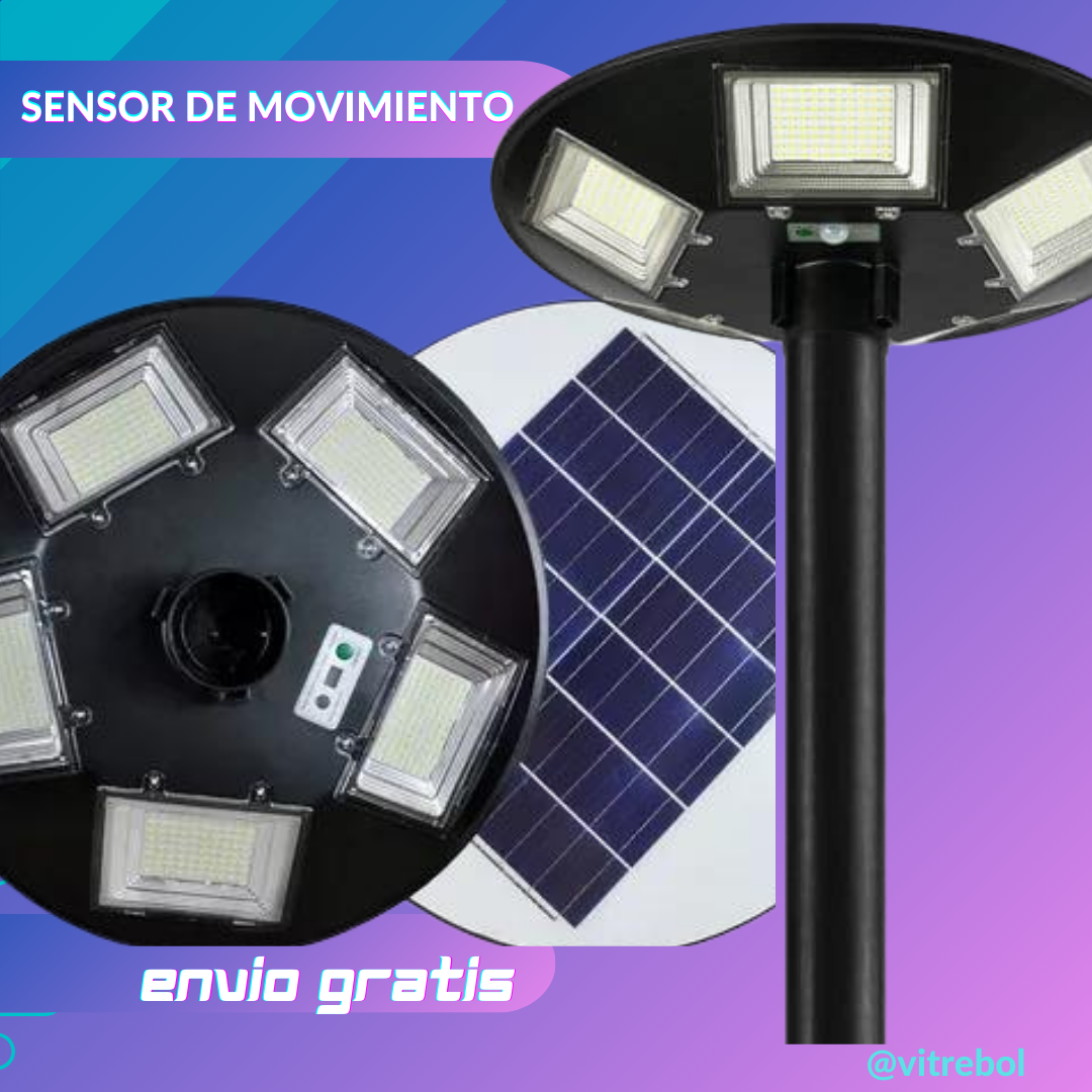 Foco Solar UFO de 500 Watts - IP67 - Incluye Tubo de Soporte