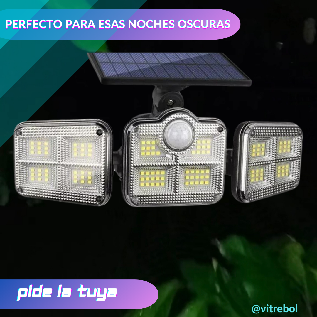 Lampara Solar con 3 Focos - Ideal para entradas o zonas sin electricidad