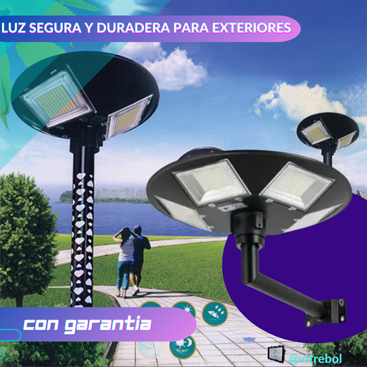 Foco Solar UFO de 500 Watts - IP67 - Incluye Tubo de Soporte