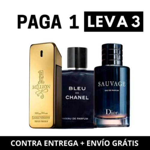 PERFUME MASCULINO COMBO 3 - COMPRE 1 Y LLÉVESE 3 PERFUMES IMPORTADOS 🔥