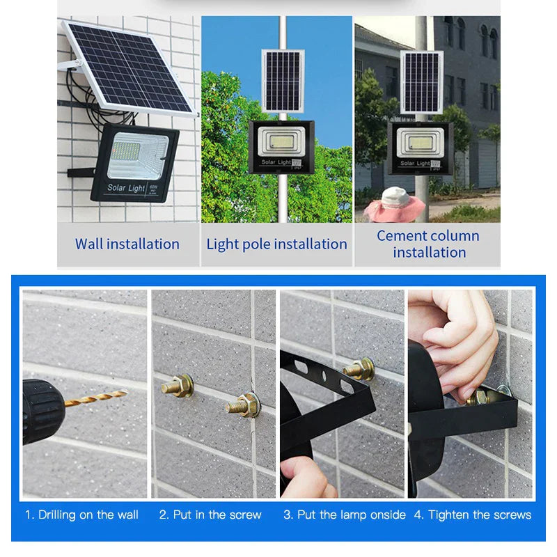 REFLECTOR DE 300 W CON PANEL SOLAR INDEPENDIENTE