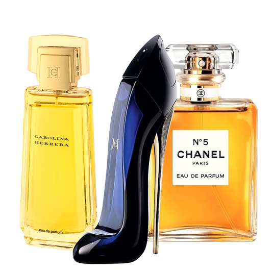 Kit 3 perfumes femeninos - Good Girl, Carolina Herrera Classic, Paris Channell N°5