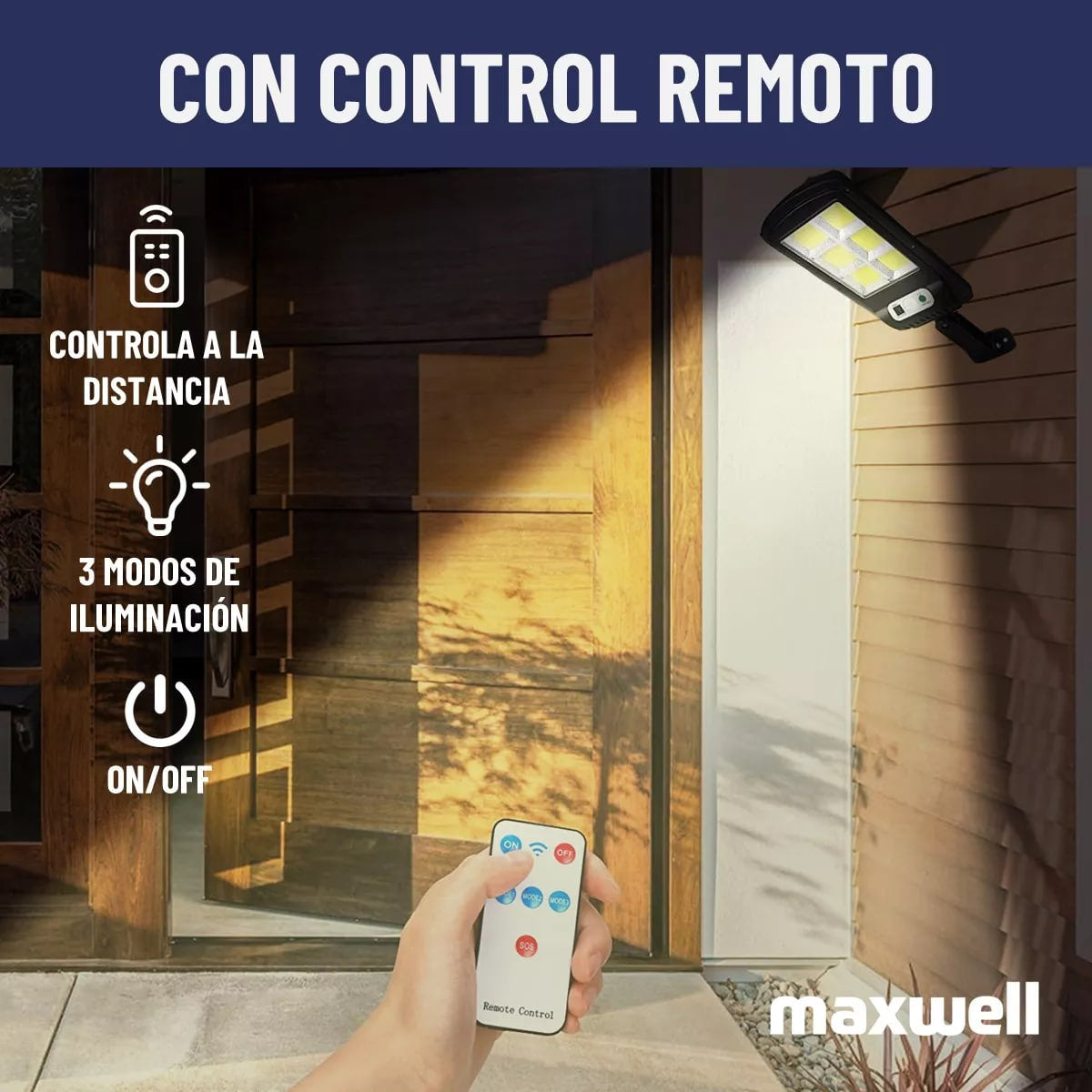 PACK FOCO SOLAR CON CONTROL REMOTO