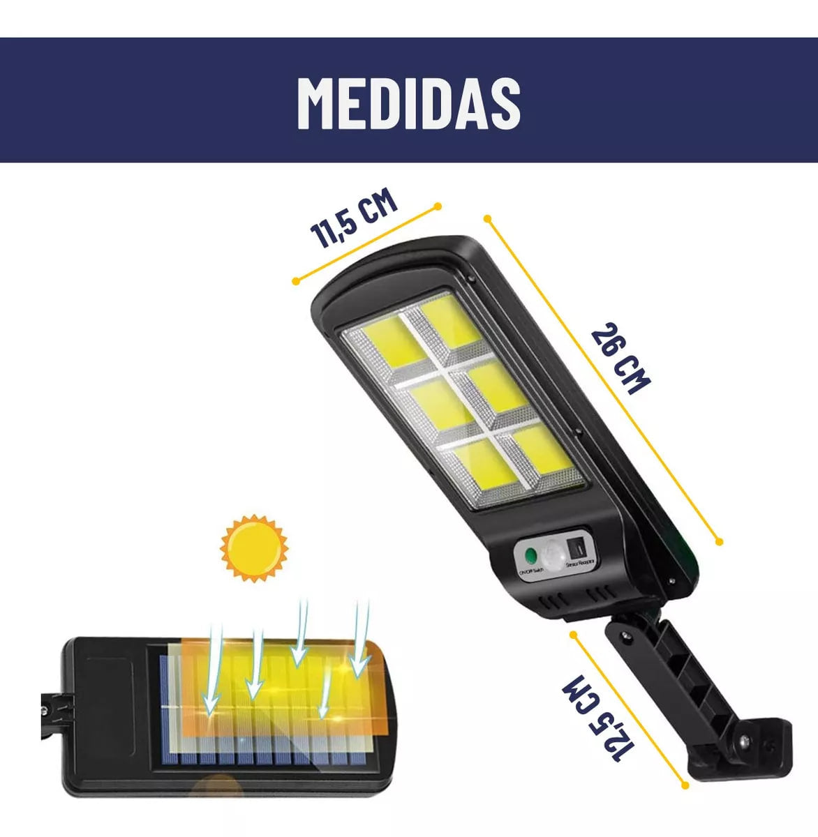 PACK FOCO SOLAR CON CONTROL REMOTO