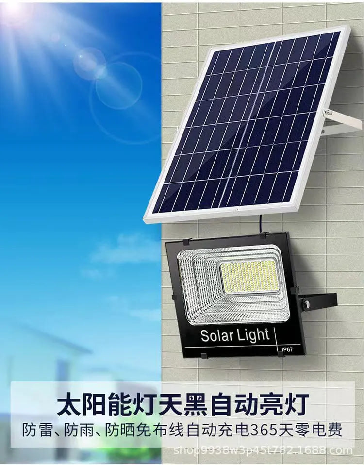 REFLECTOR DE 300 W CON PANEL SOLAR INDEPENDIENTE